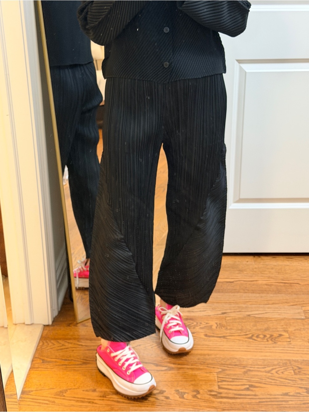 Pleats please Issey Miyake Navy Pleated Wide-Leg Pants FIRM PRICE - Picture 11 of 11
